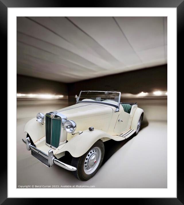 "Timeless Elegance: A Mesmerizing Vintage Car" MG Framed Mounted Print by Beryl Curran