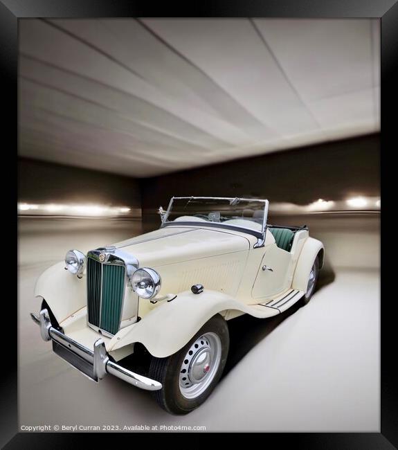 "Timeless Elegance: A Mesmerizing Vintage Car" MG Framed Print by Beryl Curran