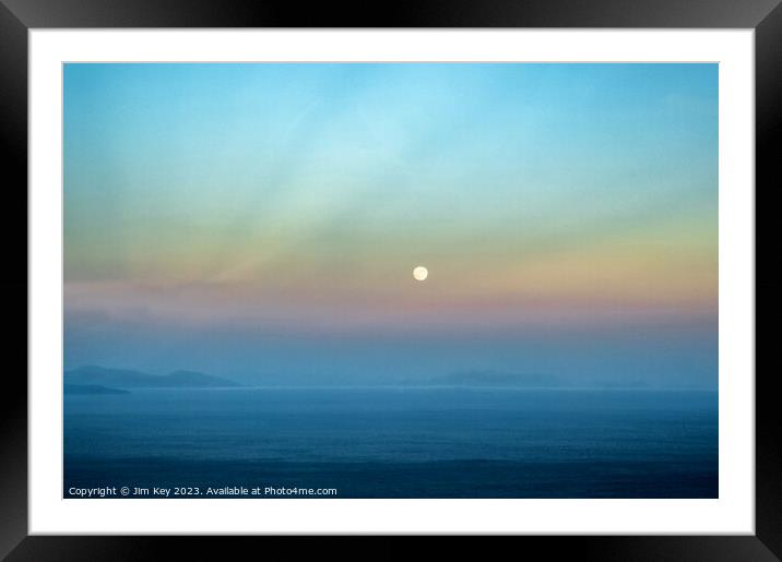 The Moon Rising above Nisiros  Framed Mounted Print by Jim Key
