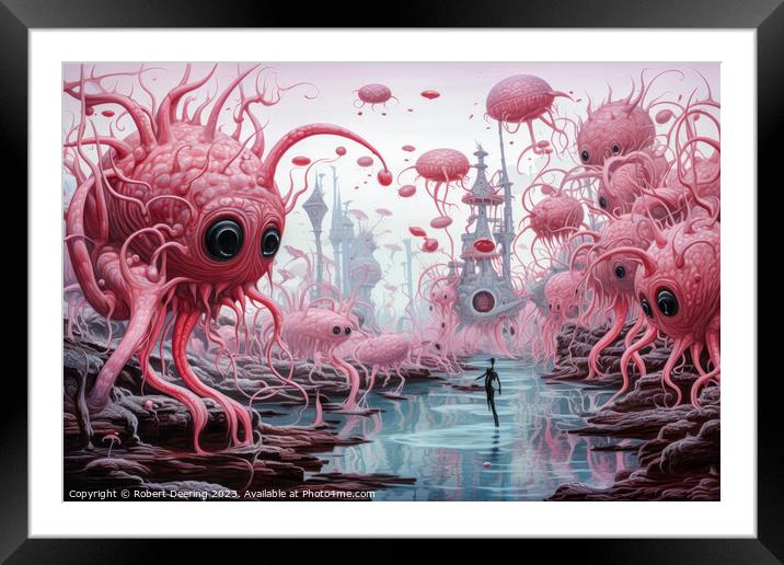 The Land of Tentacleopia Framed Mounted Print by Robert Deering
