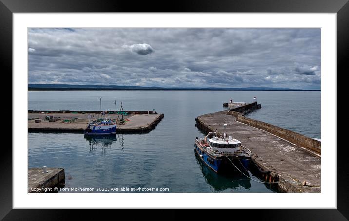 Tranquil Reflections at Burghead Harbour Framed Mounted Print by Tom McPherson
