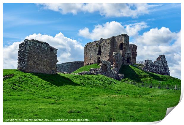 Enchanting Duffus Castle: A Looming Tower amidst M Print by Tom McPherson