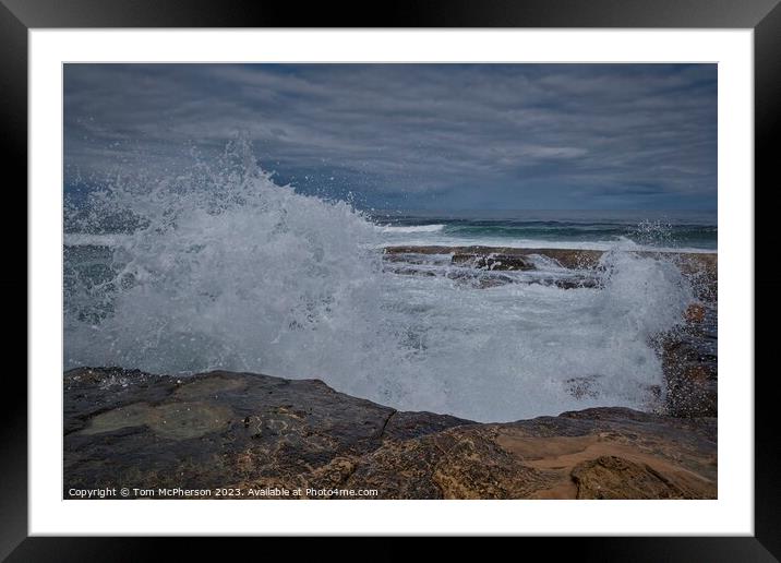 Power of Waves seascape Framed Mounted Print by Tom McPherson