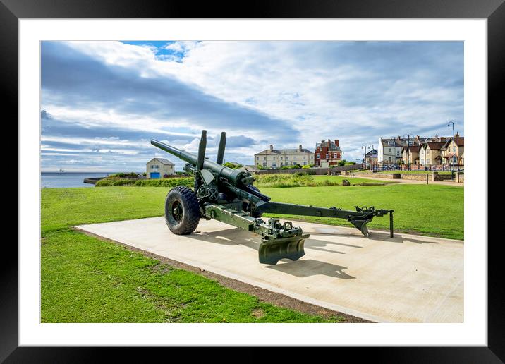 Seaham Seafront: 5.5-Inch 1942 Howitzer Framed Mounted Print by Tim Hill