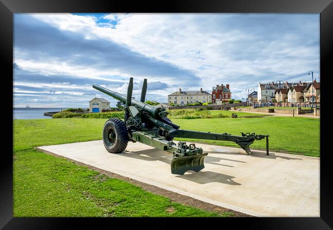 Seaham Seafront: 5.5-Inch 1942 Howitzer Framed Print by Tim Hill