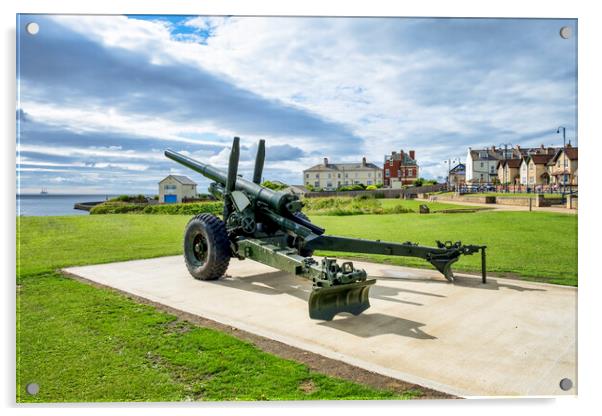 Seaham Seafront: 5.5-Inch 1942 Howitzer Acrylic by Tim Hill