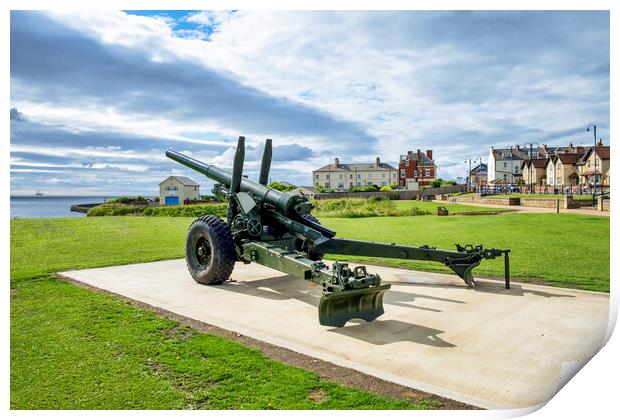Seaham Seafront: 5.5-Inch 1942 Howitzer Print by Tim Hill