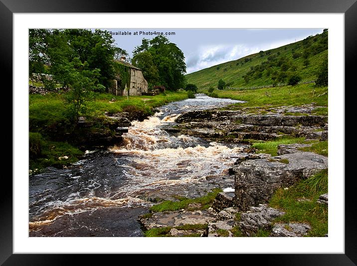 River Cottage - River Wharfe Framed Mounted Print by Trevor Kersley RIP