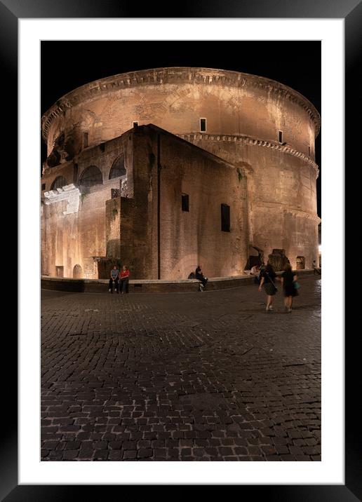 Pantheon at Night in Rome Framed Mounted Print by Artur Bogacki