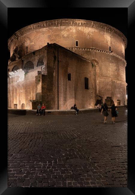 Pantheon at Night in Rome Framed Print by Artur Bogacki