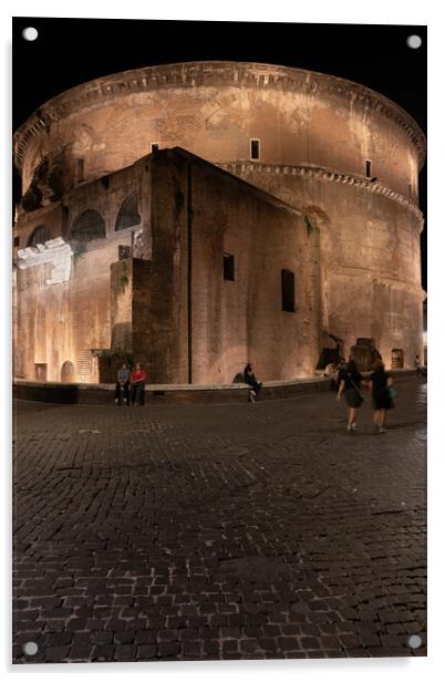 Pantheon at Night in Rome Acrylic by Artur Bogacki