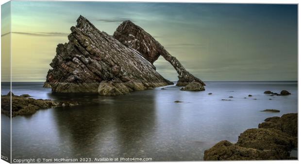 Bow Fiddle Rock, Sculpted Beauty on Scotland's Coa Canvas Print by Tom McPherson
