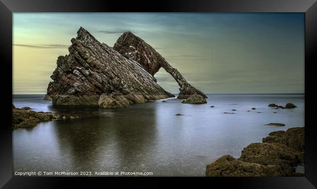 Bow Fiddle Rock, Sculpted Beauty on Scotland's Coa Framed Print by Tom McPherson