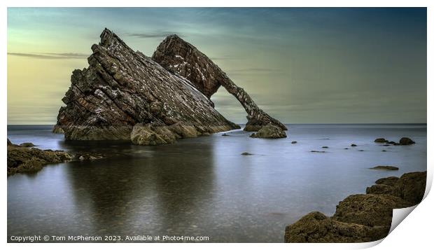 Bow Fiddle Rock, Sculpted Beauty on Scotland's Coa Print by Tom McPherson