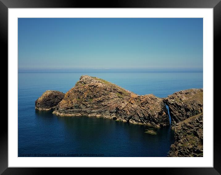 Pembrokeshire cliff arch Framed Mounted Print by Charles Powell