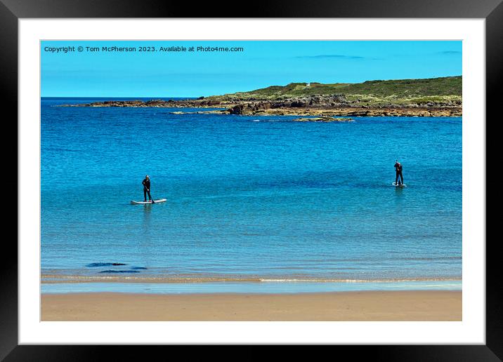 Paddleboarding at Hopeman Framed Mounted Print by Tom McPherson