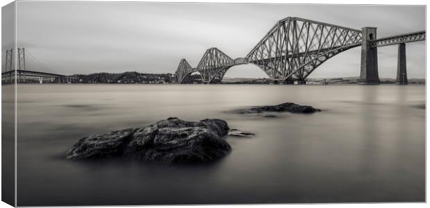 The Forth Bridge Black and White  Canvas Print by Anthony McGeever