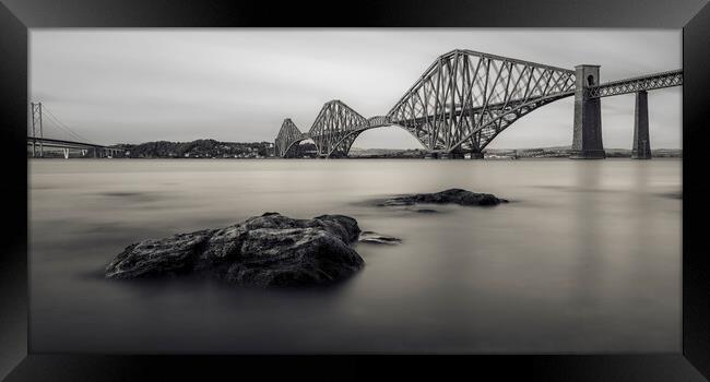 The Forth Bridge Black and White  Framed Print by Anthony McGeever