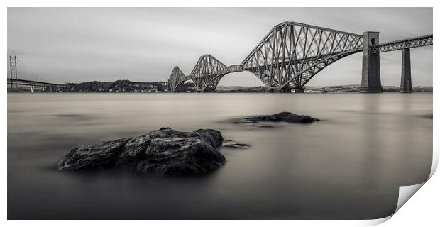 The Forth Bridge Black and White  Print by Anthony McGeever