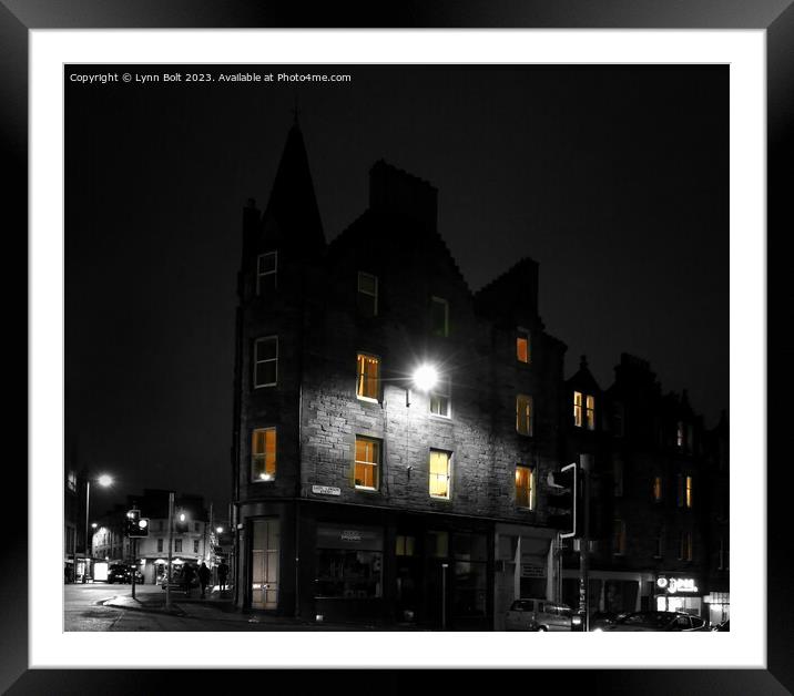 Night Lights in Edinburgh Framed Mounted Print by Lynn Bolt