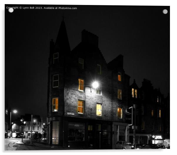 Night Lights in Edinburgh Acrylic by Lynn Bolt