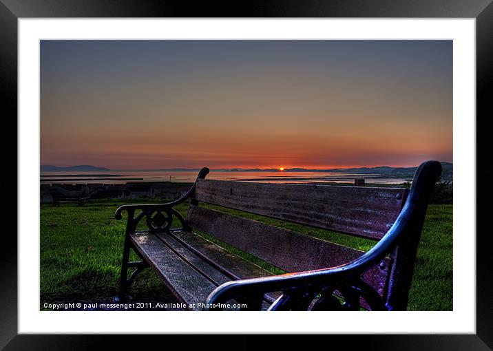 Lonely Bench Framed Mounted Print by Paul Messenger