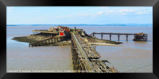 Western-Super-Mare's Time-Worn Pier Ruins Framed Print by Stephen Thomas Photography 