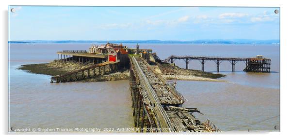 Western-Super-Mare's Time-Worn Pier Ruins Acrylic by Stephen Thomas Photography 