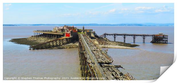 Western-Super-Mare's Time-Worn Pier Ruins Print by Stephen Thomas Photography 
