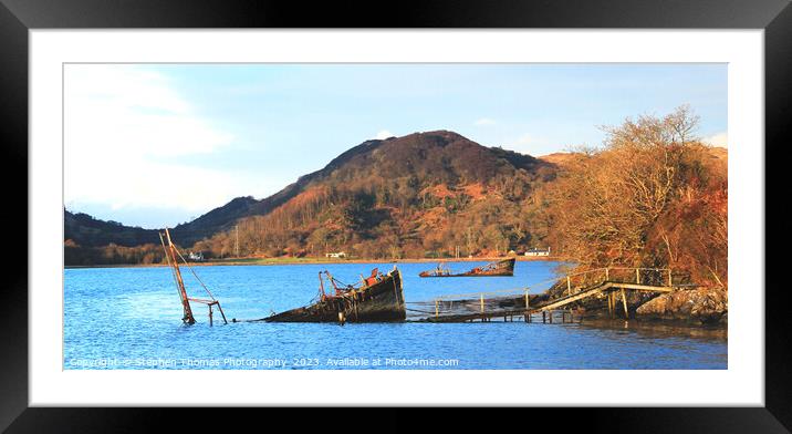 Ancient Wrecks in Scottish Loch Framed Mounted Print by Stephen Thomas Photography 