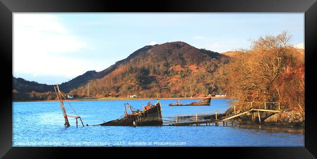 Ancient Wrecks in Scottish Loch Framed Print by Stephen Thomas Photography 