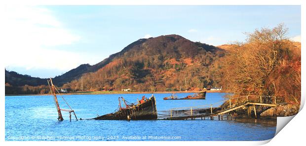 Ancient Wrecks in Scottish Loch Print by Stephen Thomas Photography 