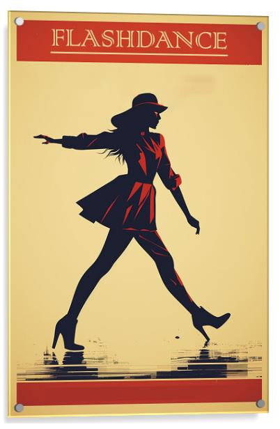 Flashdance Retro Art Poster Acrylic by Steve Smith