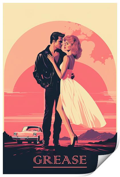 Grease Retro Art Poster Print by Steve Smith