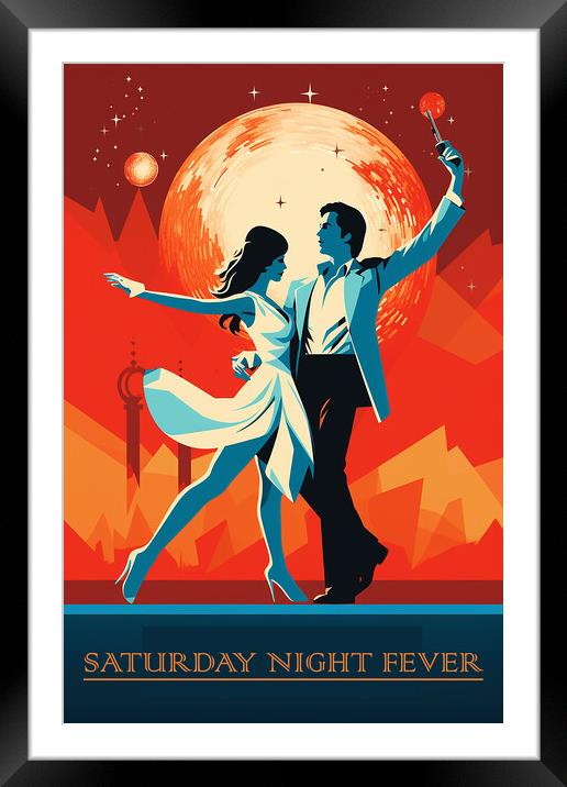 Saturday Night Fever Retro Art Poster Framed Mounted Print by Steve Smith