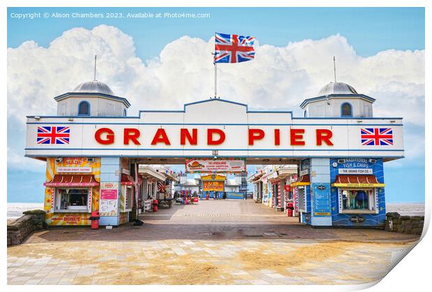 Grand Pier Weston super Mare Print by Alison Chambers