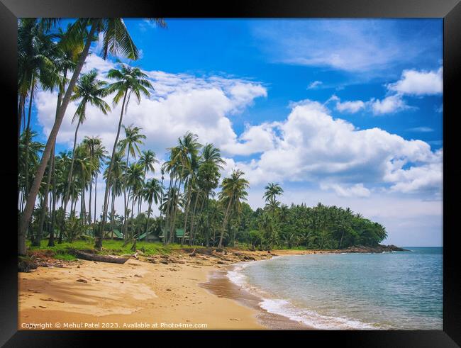 Unspoilt beachfront on Ko Lanta island - Thailand Framed Print by Mehul Patel
