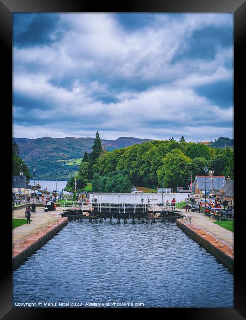 Caledonian Canal locks at the popular tourist village of Fort Augustus Framed Print by Mehul Patel