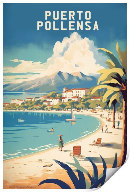 Puerto Pollesa 1950s Travel Poster  Print by Picture Wizard