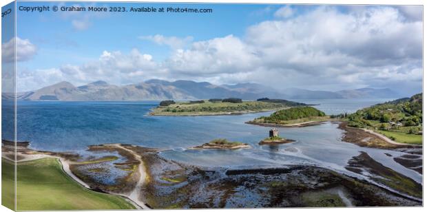 Castle Stalker elevated panorama Canvas Print by Graham Moore