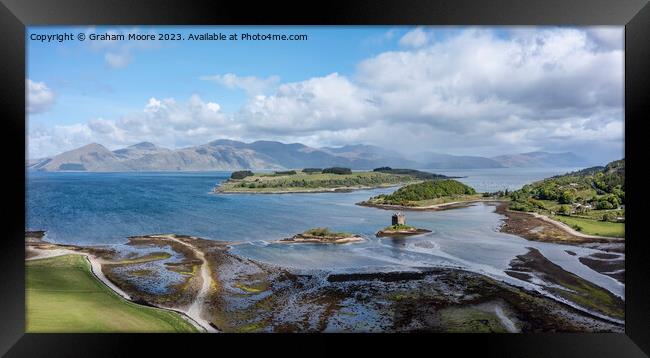 Castle Stalker elevated panorama Framed Print by Graham Moore
