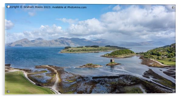 Castle Stalker elevated panorama Acrylic by Graham Moore