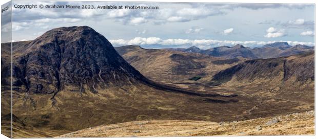 Buachaille Etive Mor and Ben Nevis pan Canvas Print by Graham Moore