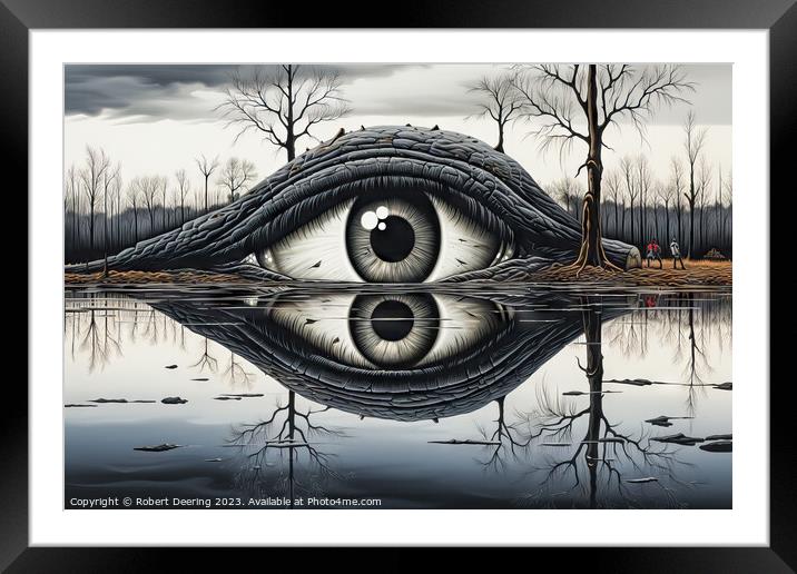 The Fallen Tree's Watcher Framed Mounted Print by Robert Deering