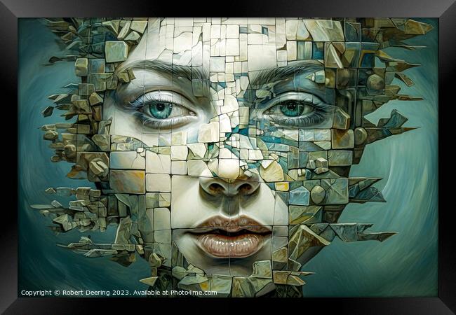 Surreal Woman in Mosaic Framed Print by Robert Deering