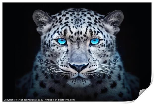 A close up portrait of mesmerizing leopard photography created w Print by Michael Piepgras