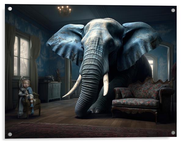 Elephant In The Room Acrylic by Steve Smith