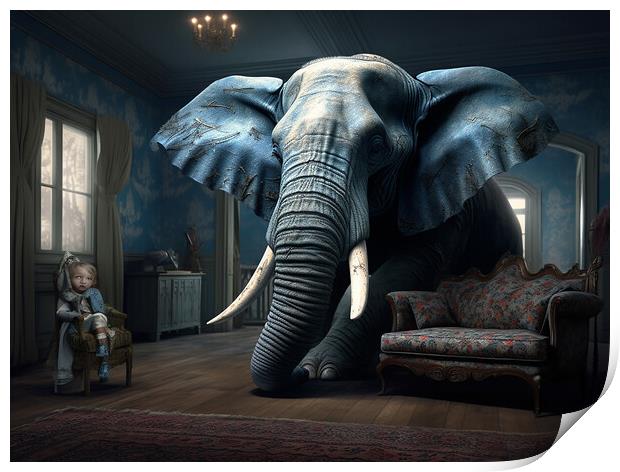 Elephant In The Room Print by Steve Smith