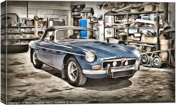 "Timeless Elegance: Embracing the MG B Roadster" Canvas Print by Kevin Maughan