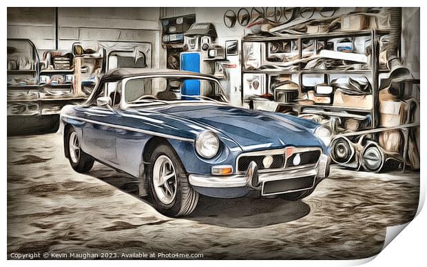 "Timeless Elegance: Embracing the MG B Roadster" Print by Kevin Maughan